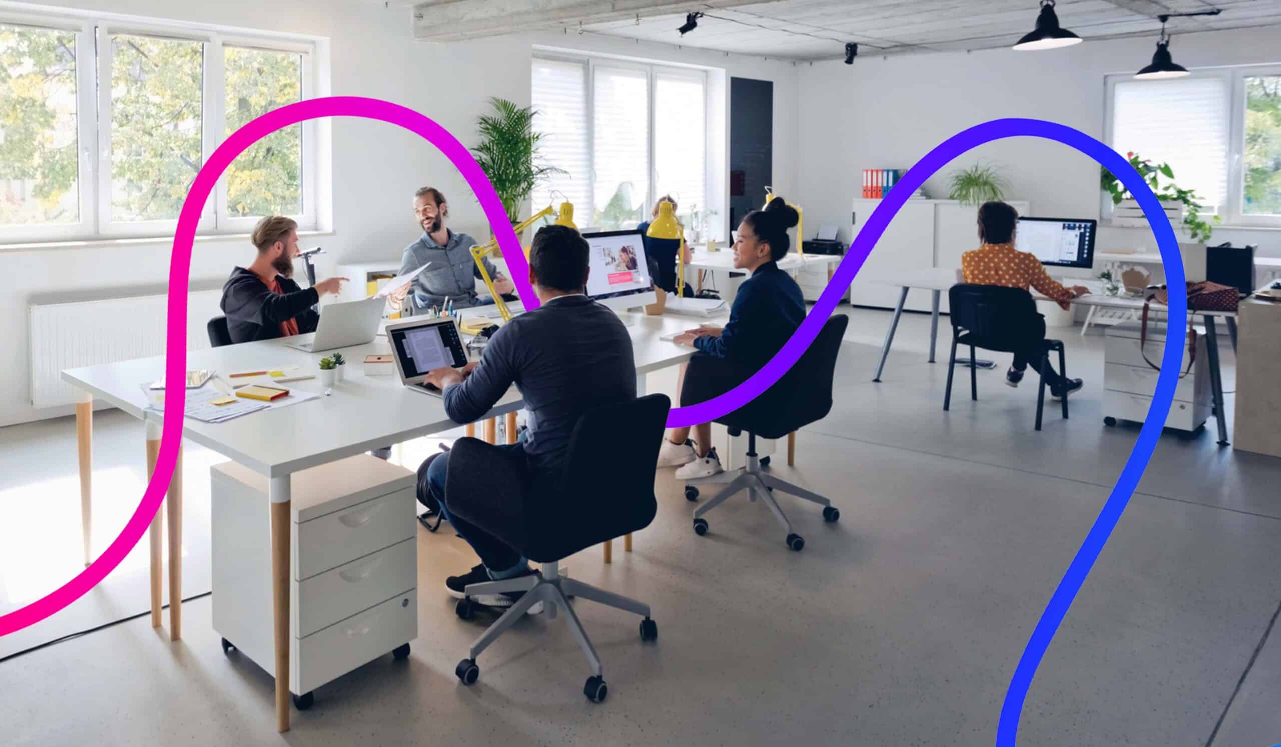 Miami staffing services office with recruiters working