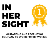 In Her Sight #1 Staffing and Recruiting Company to Work for by Women award emblem